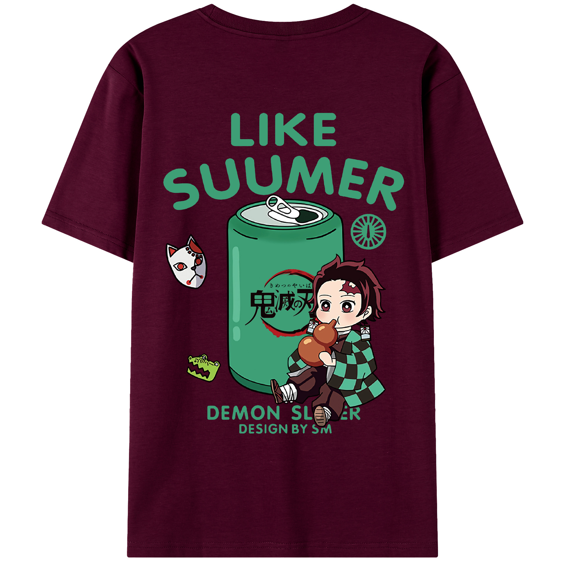 （画像用） 鬼滅の刃 竈門 炭治郎／かまど たんじろう Kamado Tanjirou レディース半袖Tシャツ(バックプリント)